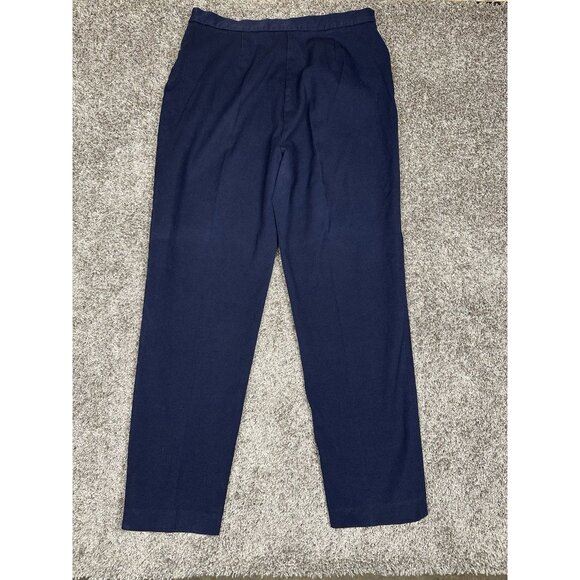 Lauren Ralph Lauren Pants Size‎ 16 Navy Stretch  Straight Leg Career Trousers - Picture 12 of 13